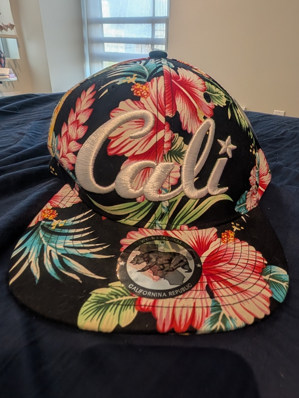 NWT | Cali Floral Snapback Hat - Black with Multicolor Hibiscus